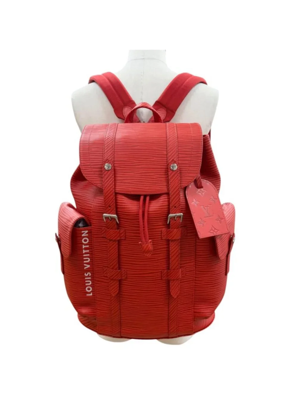 Louis Vuitton Christopher MM Backpack Epi XL Red Silver